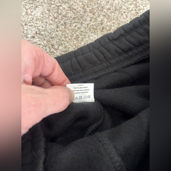 Alo Cotton Drawstring Black Sweatpants Black Logo Straight Leg loungewear - Picture 7 of 10